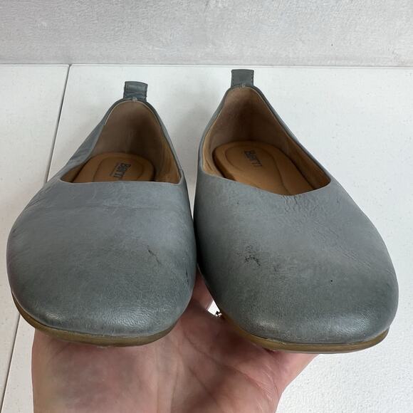 Born Beca Size 8.5 Ballet Flats Gray Leather Comfort Slip On Casual Shoes Dress - Picture 11 of 13